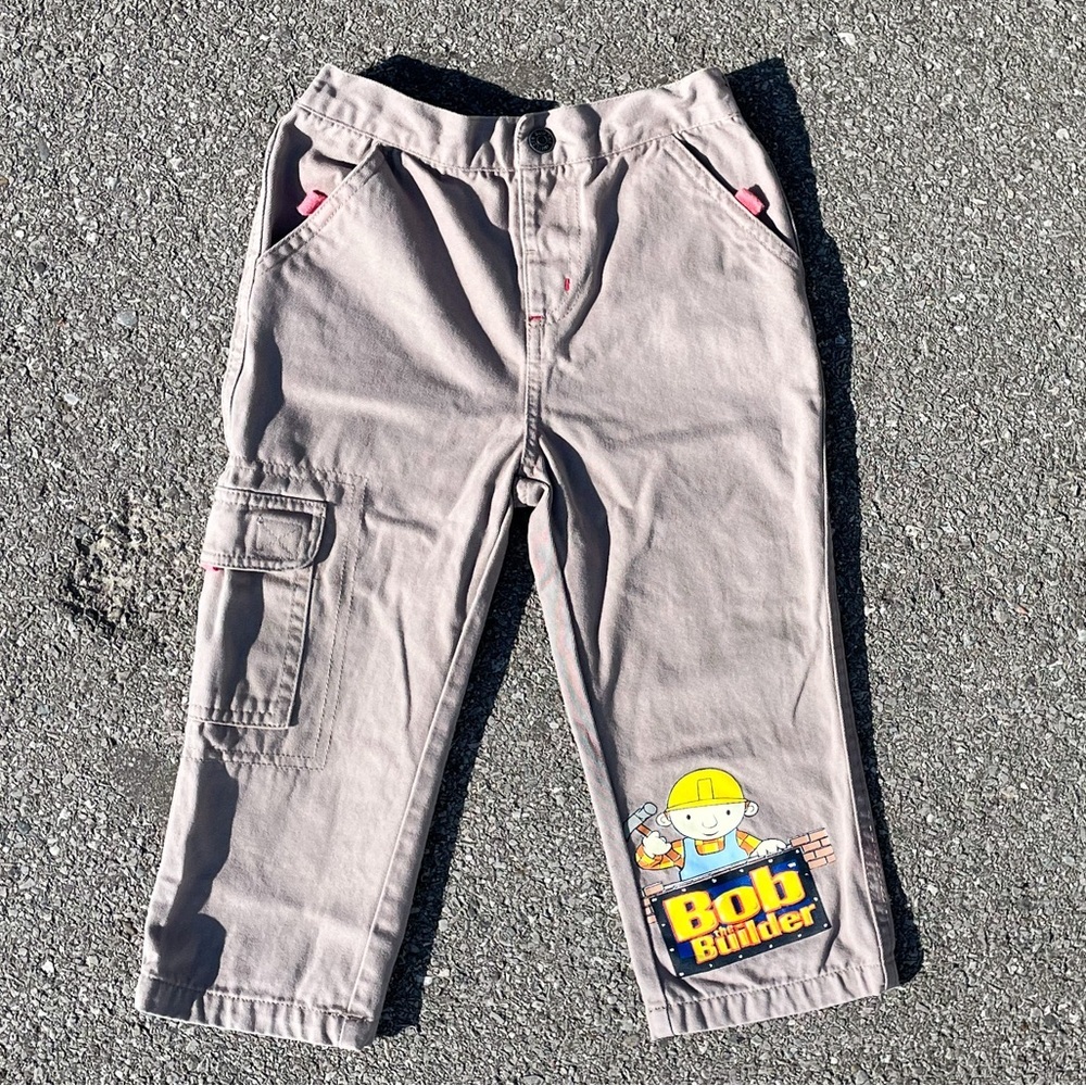 Bob The Builder Vtg 2007 Hit Limited Elastic Waist Khaki Cargo Pants Youth (3)